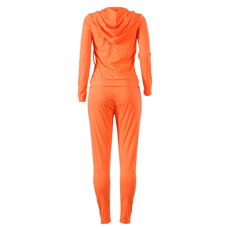 

Women Hoodies Pants Set Solid Zipper Hooded Coat Drawstring Pant Two Piece Set Women's Sports Suit Tracksuits Lounge Casual 2PCS