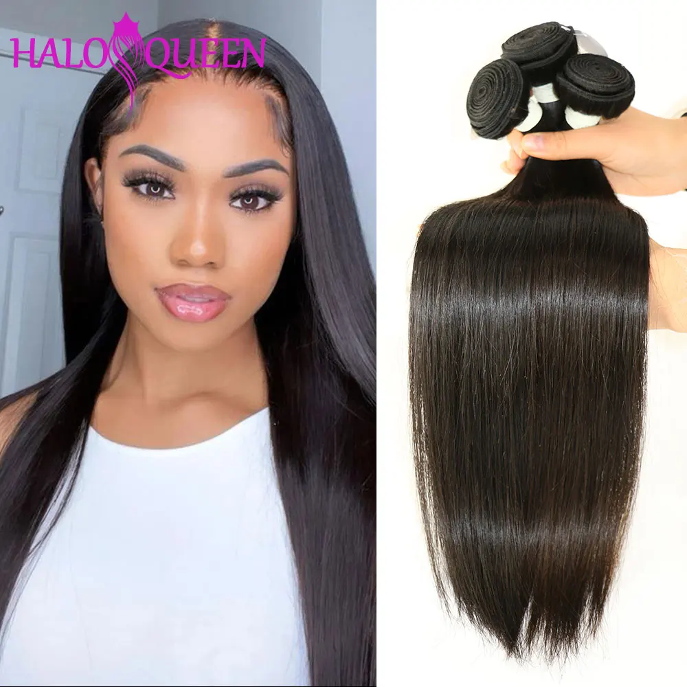 

Brazilian Straight Human Hair Bundles 30 Inches 100% Real Natural Color Remy Human Hair Weave Can buy 1 or 3 Bundles