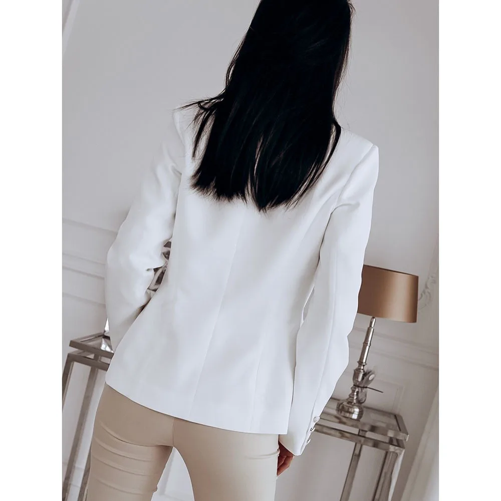 

New Chic Solid Color Women Casual Blazer Jacket Office Lady Pockets Work Suit Coat Ladies Business Blazers Outerwear