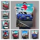 Supra MK4 JDM Mazda RX 7 Turbo II плакат с суперкаром Ukiyo-e тематическая Картина на холсте в японском стиле настенное Искусство гостиная кафе бар Декор