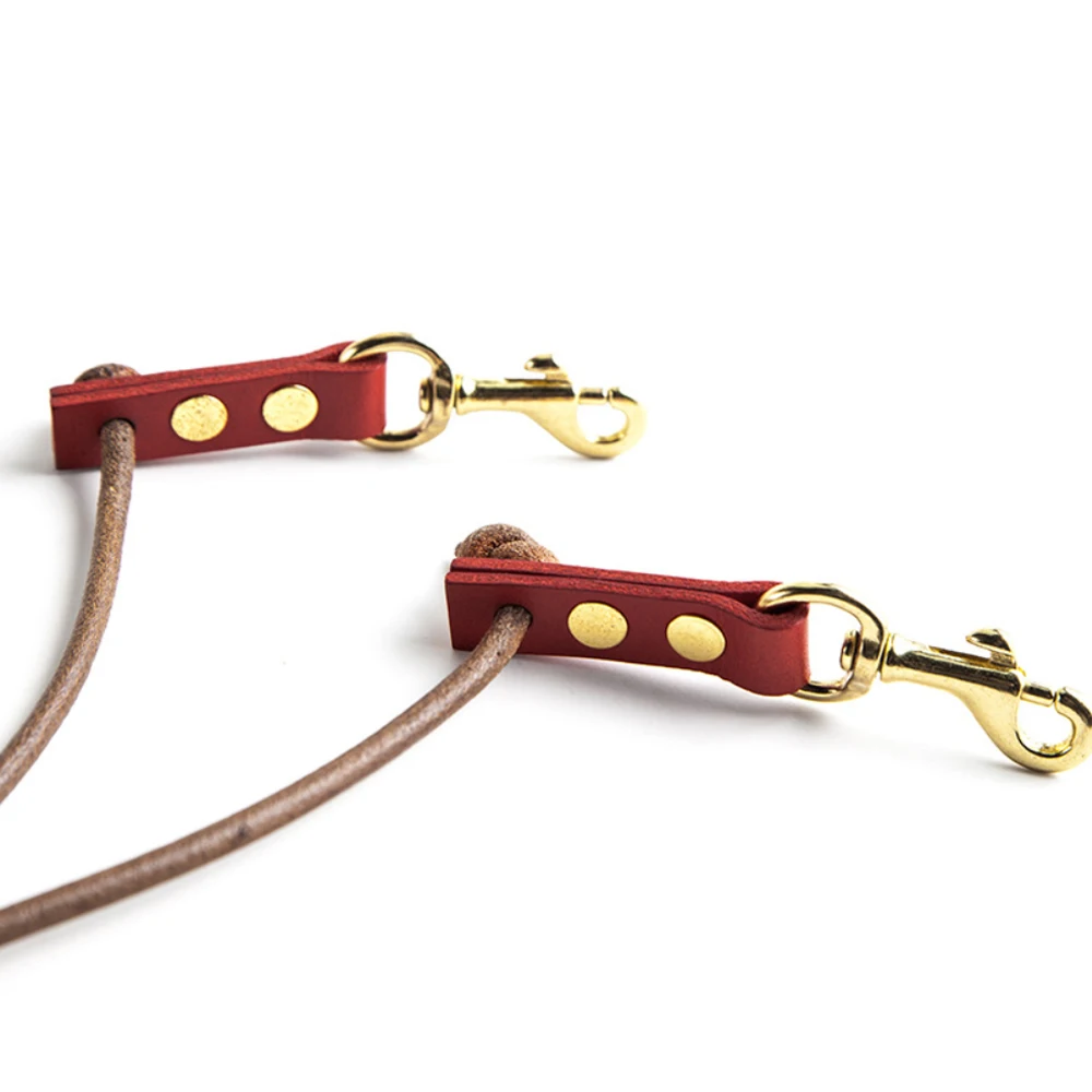 Кожаный поводок ручной работы для собак прогулочный бега портативный