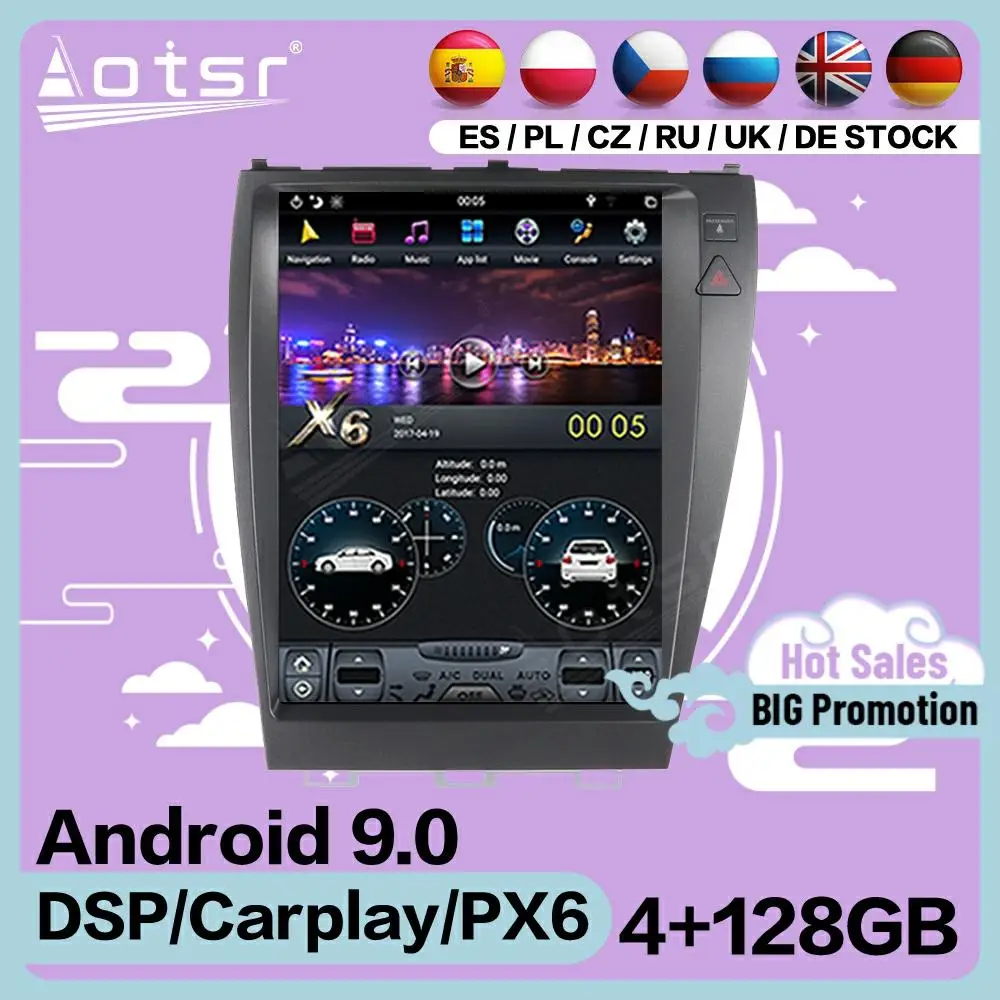 

128G Tesla Screen Multimedia Stereo Android Player For Lexus ES ES200 ES240 ES300 ES350H 2006 2007 2008 2009 2010 2011 2012 Unit