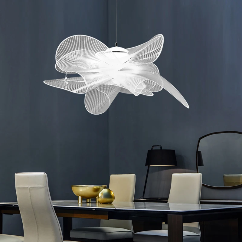 Italian designer chandelier modern restaurant lighting creative minimalist bedroom study mesh crystal Nordic living room lamp