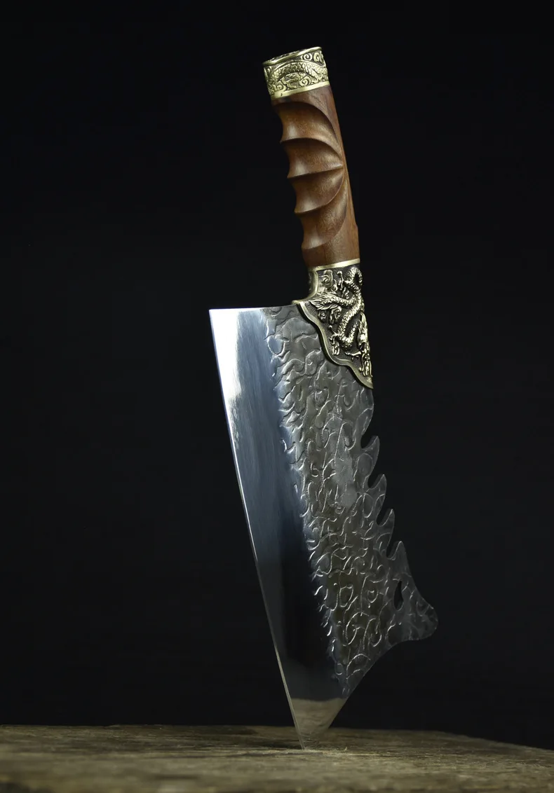 

Luxury brand Longquan kitchen knife with unique personality Dragon relief chef kitchen knifees multi-purpose cooking knifees