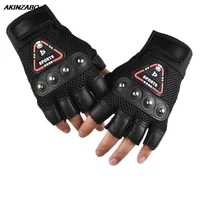 new fashion rivet pu leather fingerless gloves men women fashion hip hop womens gym punk gloves half finger women mens gloves