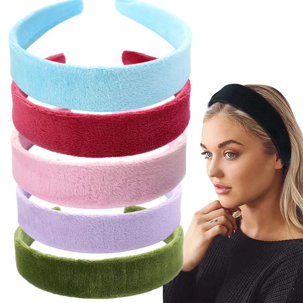 

3cm Wide Velvet Headbands for Women Soft Hairbands Fashion No Slip Headband for Girls Candy Color DIY Hair Accessories