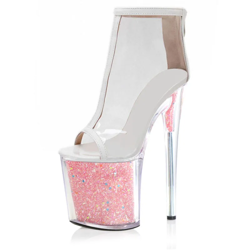 Женские ботильоны на платформе 8 дюймов пикантные модные элегантные ботинки с