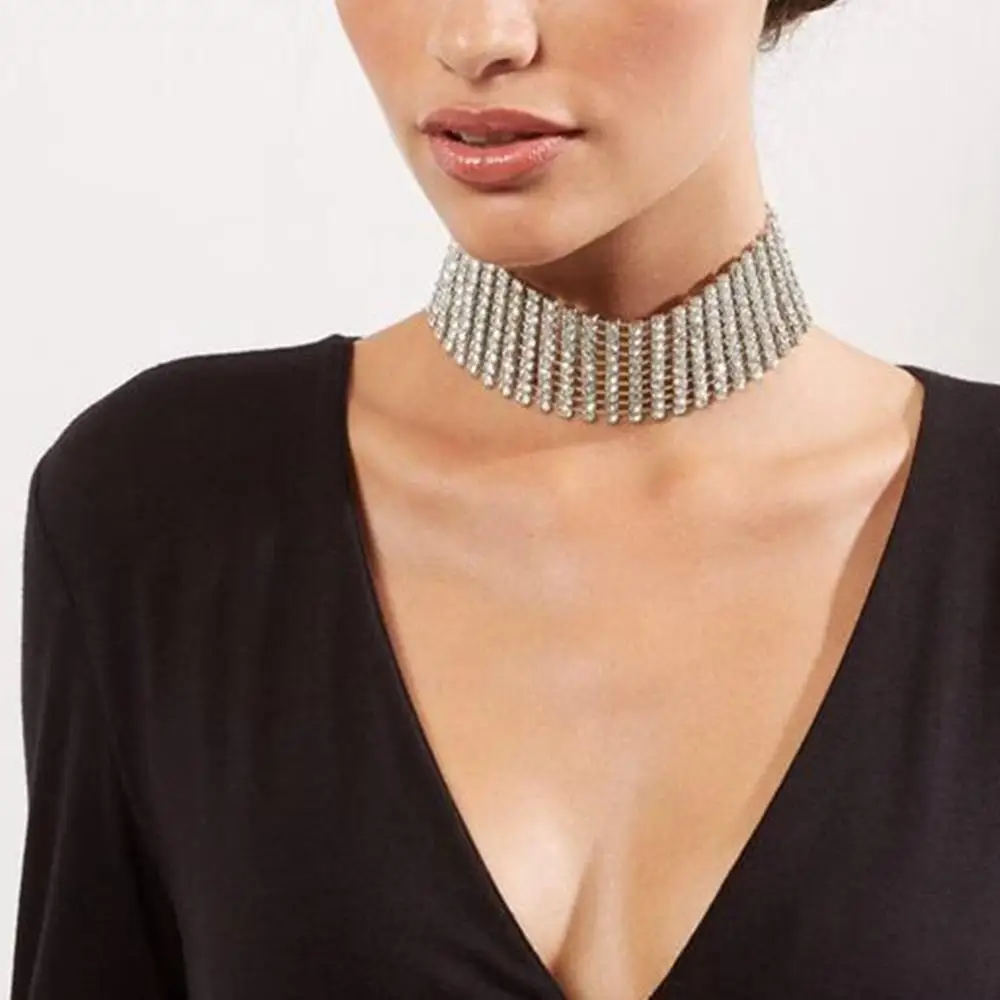 

2019 European and American style newnecklace women's Glass Necklace declaration