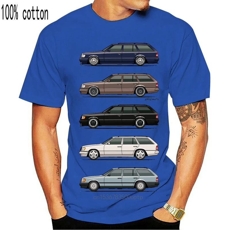 Смешные стек W124 E Class мужские футболки топы с круглым вырезом коротким рукавом и