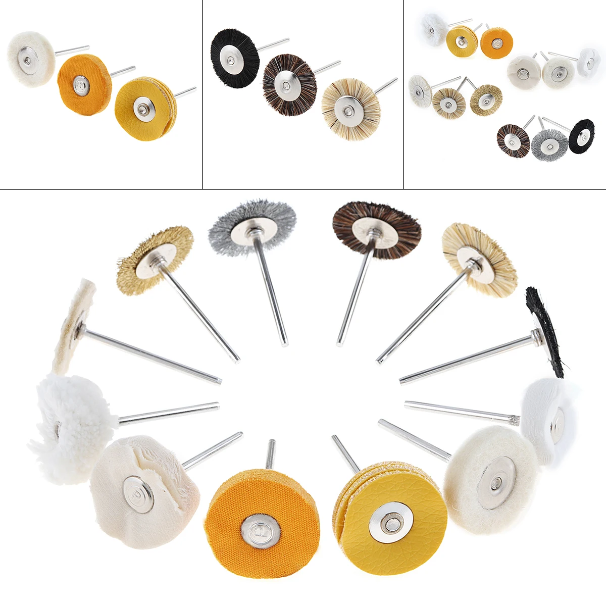 12 шт./лот мини 2 35 мм хвостовик шерсть щетка полировка колеса комплект с чистящей