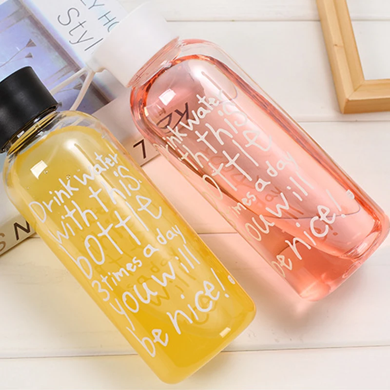 Портативная стеклянная бутылка для воды 500 мл Спортивная Герметичная Бутылка Для