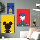 Картины на холсте с рисунком из мультфильма Дисней, Микки Маус, Дональд Дак, плакаты и принты, Настенная картина для декора комнаты для девочек