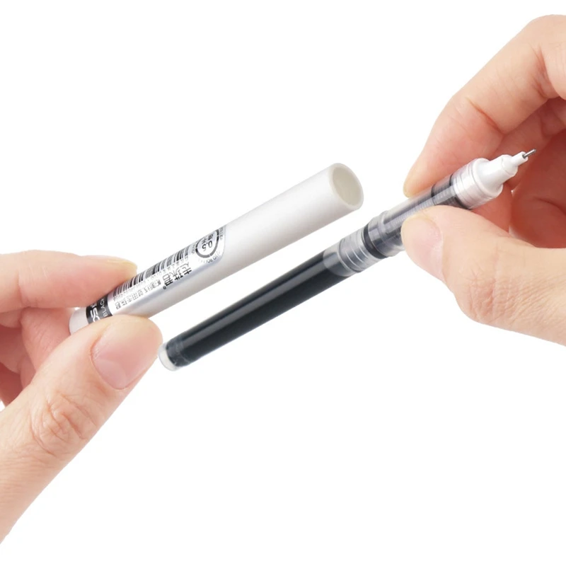 

DS Straight Liquid Rollerball Gel Pens 8 Colour Refill 0.5mm Needle Penpoint Transparent Holiday Gift Package