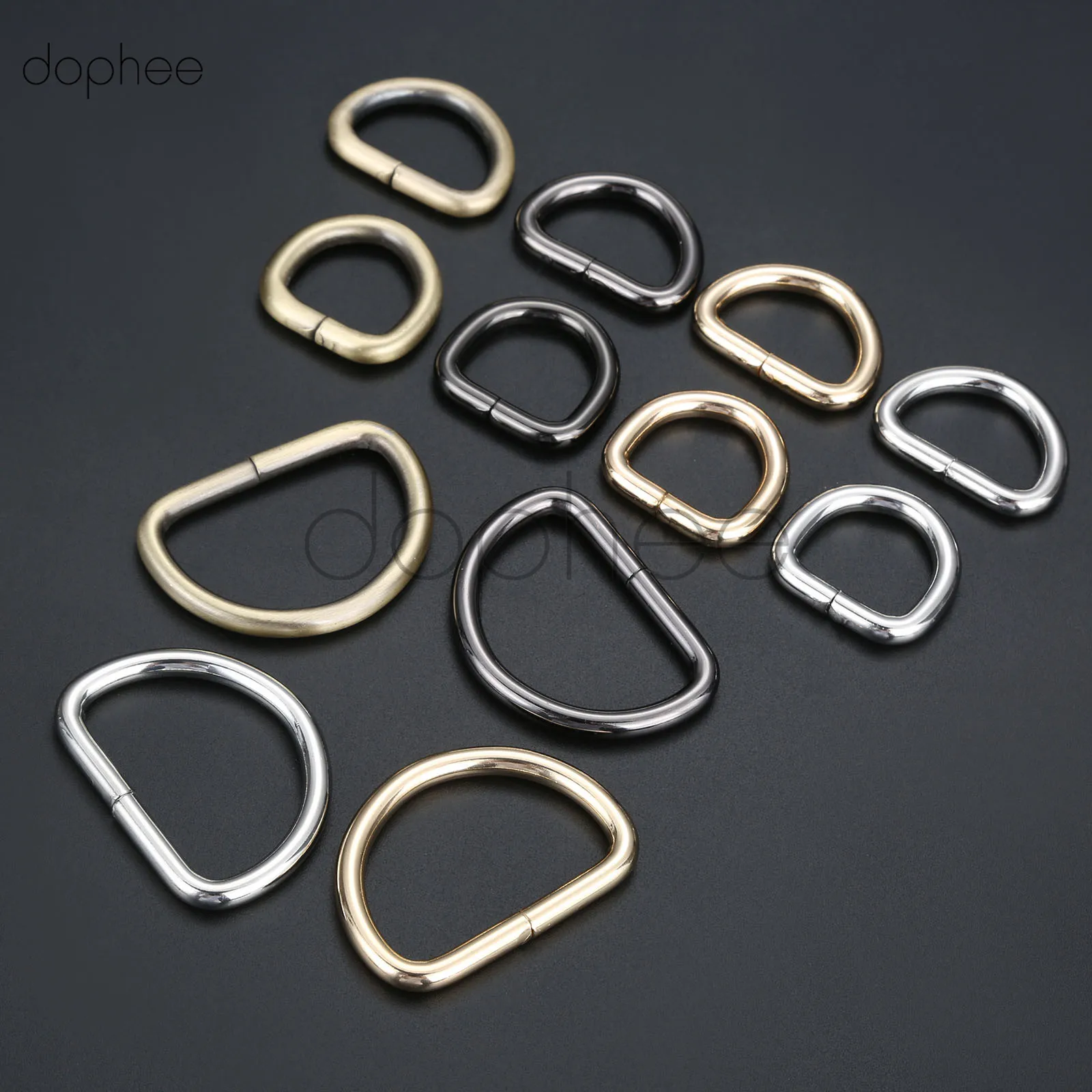 Dophee 10 шт. d-кольца 20 мм 25 мм 38 мм лямки мешки для обвязки аксессуары для одежды Розничная не сварочный Металл плоское кольцо ди