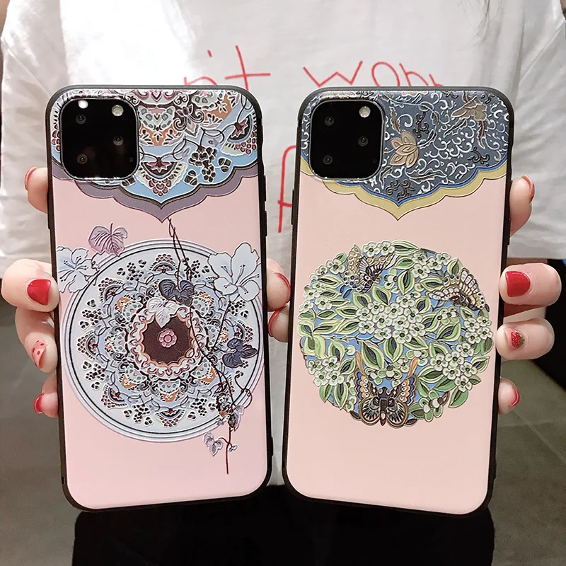 

Wrist Strap Soft TPU Phone Case for iPhone 11 12 mini Pro X Xs Max XR 6 6s 7 8 Plus SE Tassels Flowers Cover Ring Holder Coque