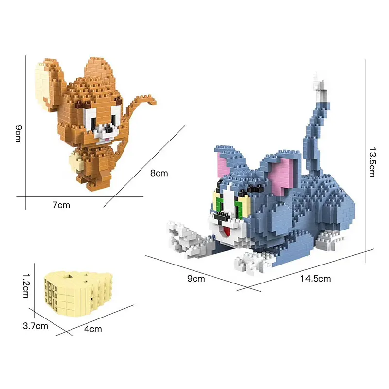 HC 1524 шт 9013 классический мультфильм аниме Алмаз Мини Строительные блоки кошка