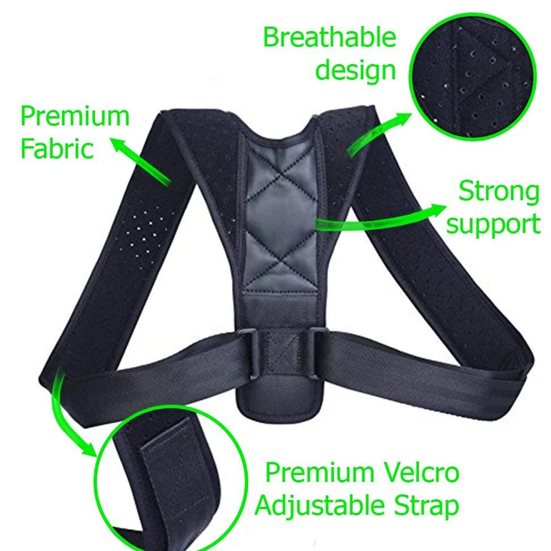 

Adjustable Back Corrector Breathable Anti-Kyphosis Support Belt Adjust the Sitting Posture Shoulder Correction Belt Brace Lumbar