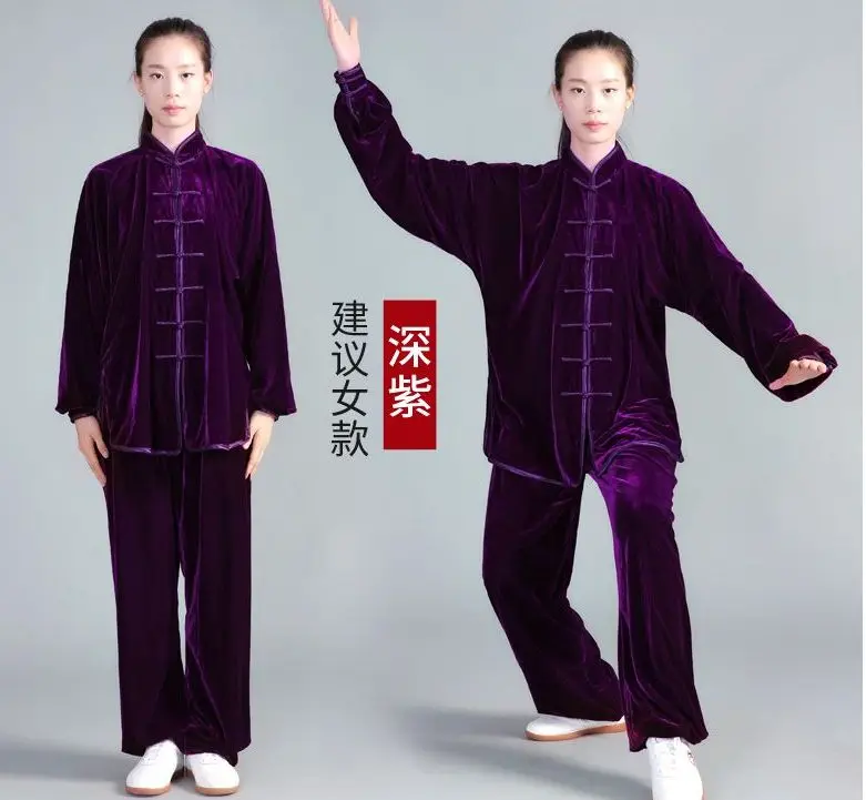 Унисекс высокое качество осень и зима теплый плюш тайчи тайцзи костюм одежда для