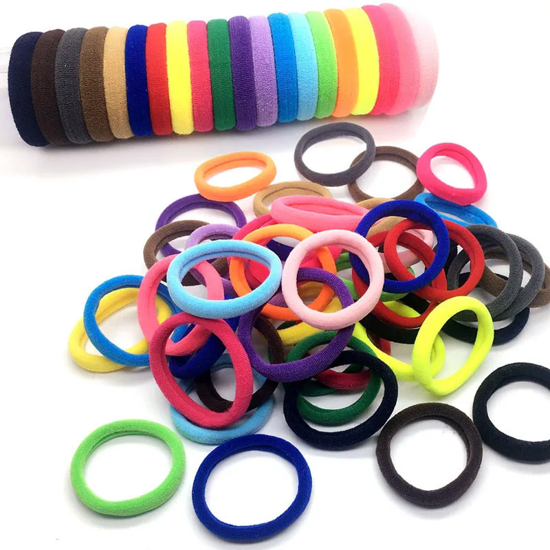 

JAYCOSIN 50Pcs Women Girls Hair Band Ties Rope Ring Elastic Hairband Ponytail Holder Rubber Rubber Band Package Holders A301011