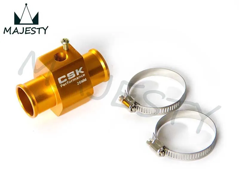 

26MM 1.10" Water Temp Gauge Radiator Sensor Adaptor Attachment Aluminum Gold Blue Red Silver