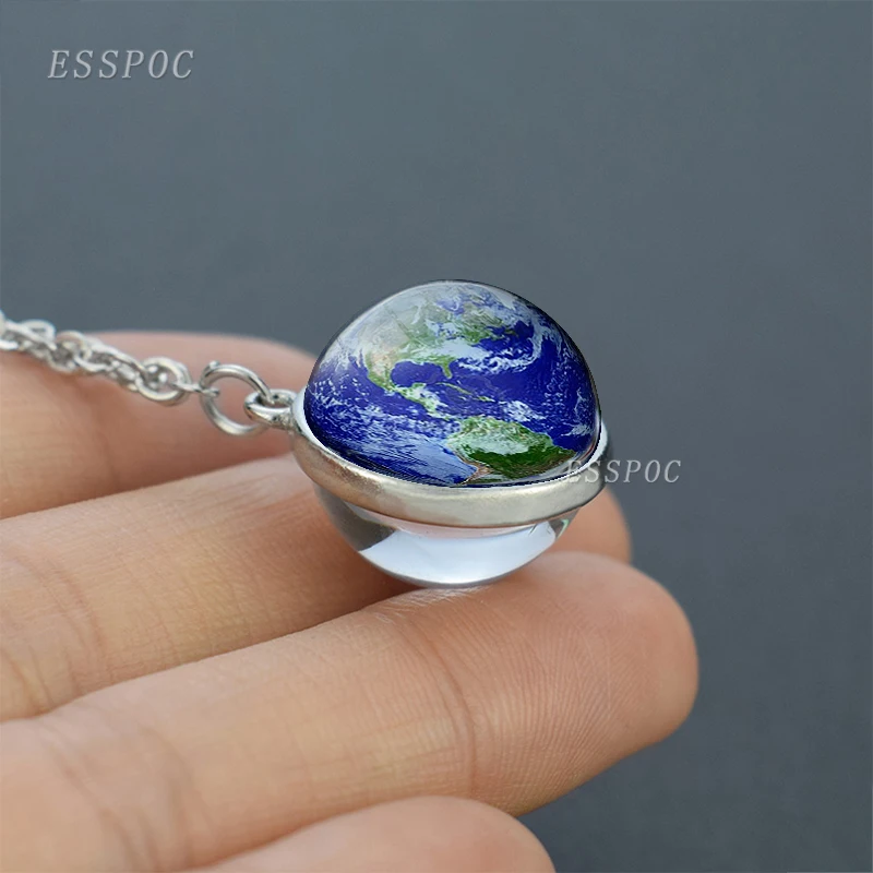 Ожерелье с Луной Солнечной системой ювелирные изделия луна земля Марс галактика