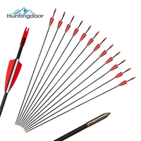 61224pcs fiberglass arrows spine 750 length 31 diameter 6mm hard steel arrowheads for achery compound bow shooting game
