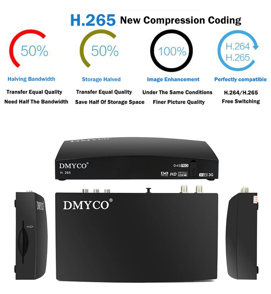 Dmyco d4s pro DVB-S2 спутниковый ресивер 1 год Европа сервер обновление V8 супер H.265 HD с usb wifi