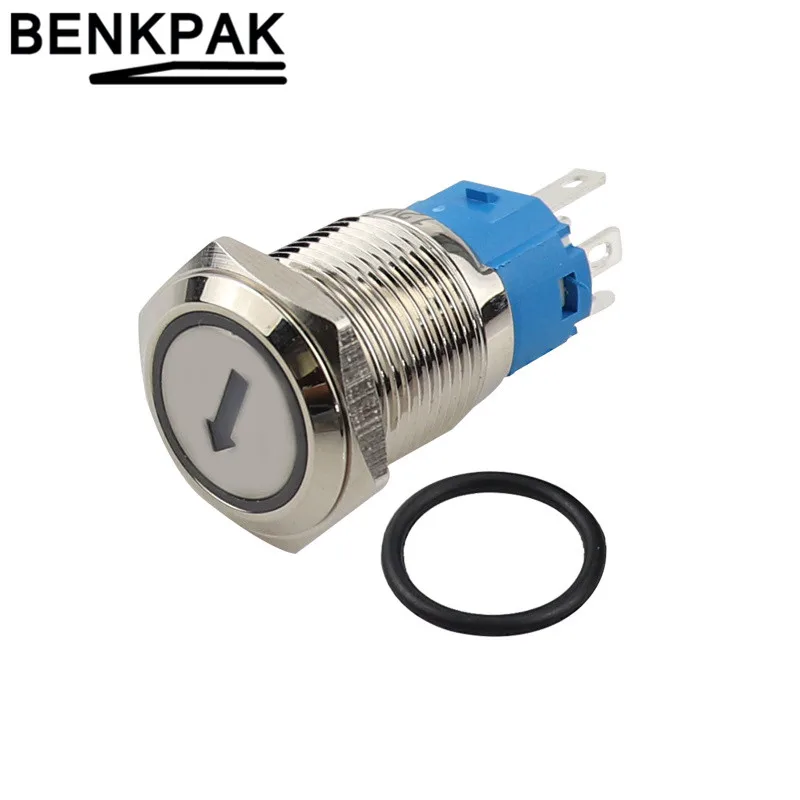 16 мм LED серебряный корпус металлический кнопочный переключатель приборной