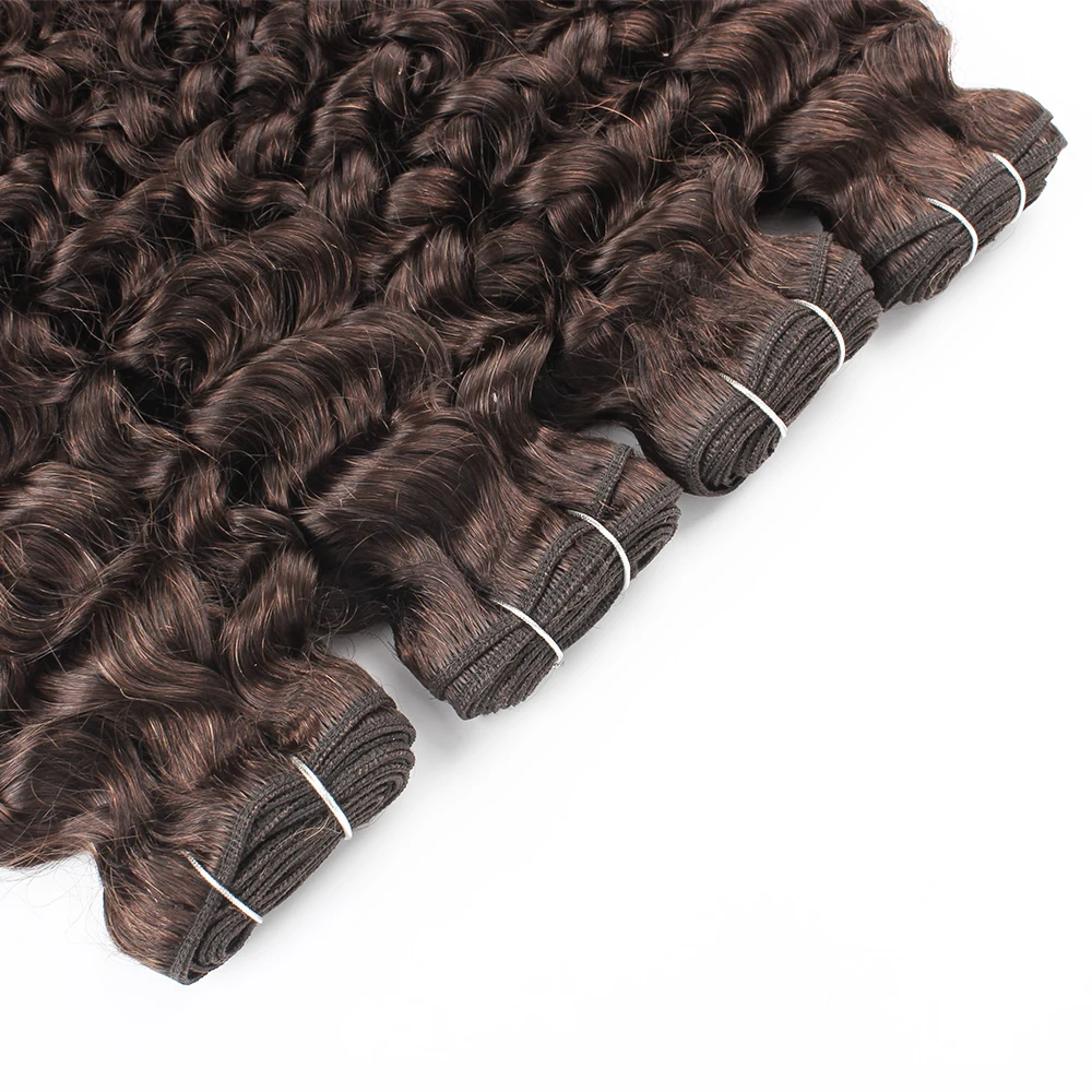 Kisshair color #2 water wave hair bundles 3/4 pcs darkest brown Indian human hair extension 10 to 24 inch remy curly hair