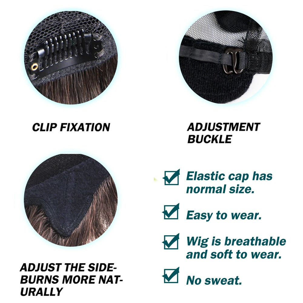 Короткие прямые парики из человеческих волос с челкой парик вырезами фальшивой