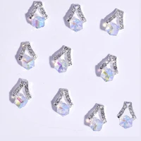 8 style geometry cube nail crystal jewelry strass decoration 100pclot irregular crystal rhinestone hollow design nail crystal 3