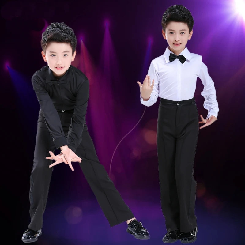 

Костюм для мальчиков для латиноамериканской бальной комнаты, детский костюм из рубашки + брюк, Румба, Самба, танцевальная одежда для латиноа...