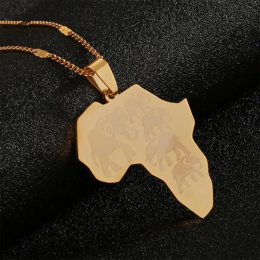 Ожерелья из нержавеющей стали карта африканских модных украшений с рисунком