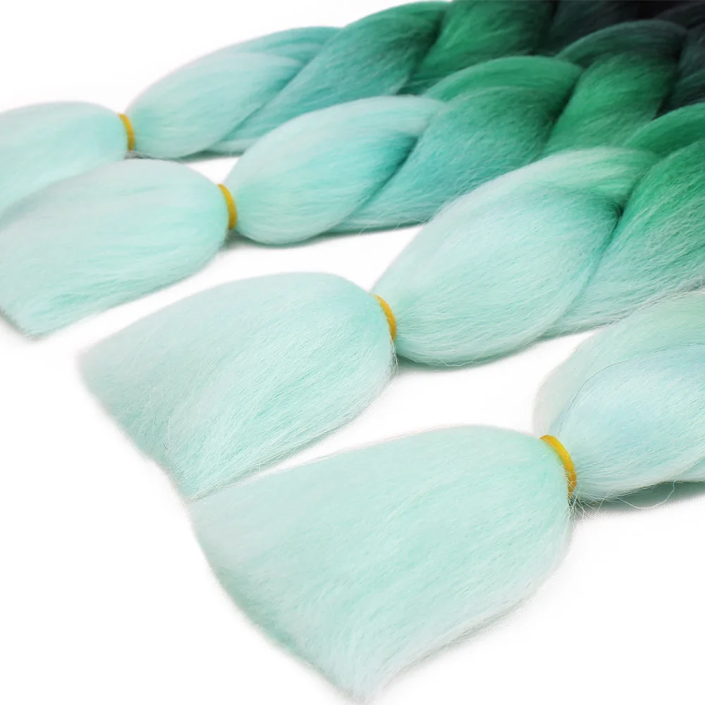 Длинные 24 дюйма Джамбо плетеные волосы Омбре 100 грамм синтетические для