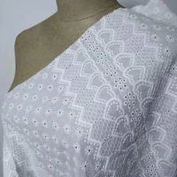 eyelet fabric embroidered flowers at 9088 cotton fabric 130 cm width white color cotton lace fabric for clothing 1yard