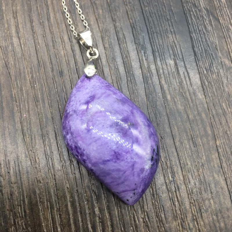 Женский кулон CSJ натуральный Чароит ожерелье для девушек и женщин вечерние