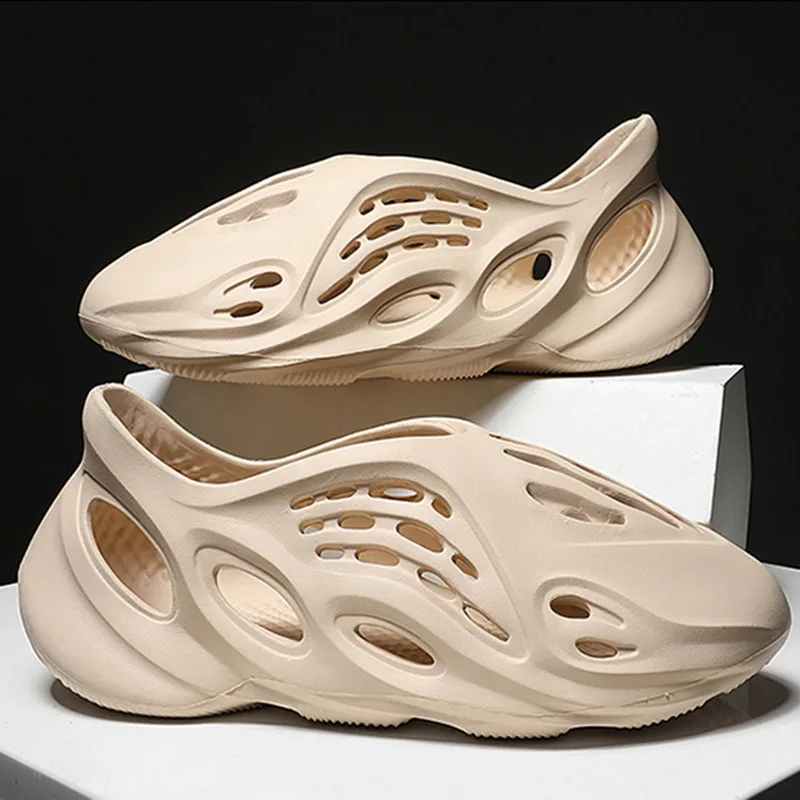 

Casual Shoes Summer Men Sandals Soft Hollow Out Couple Beach Shoes Man Swimming Sandal Foam Runners Flip-flops Slippers 2021