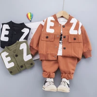 boys clothing sets children fashion cartoon baby long sleeve t shirt coat and pants suit 3pcs outfits kids sport suit1 4 years