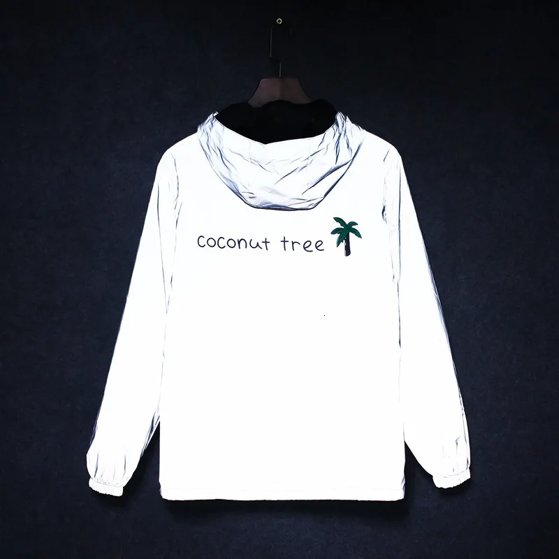 Для мужчин осень Для мужчин/wo Для мужчин ветровка 3 м светоотражающие куртка повседневная одежда в стиле «хип-хоп» с капюшоном пальто уличная ночное блестящие harajuku Куртки