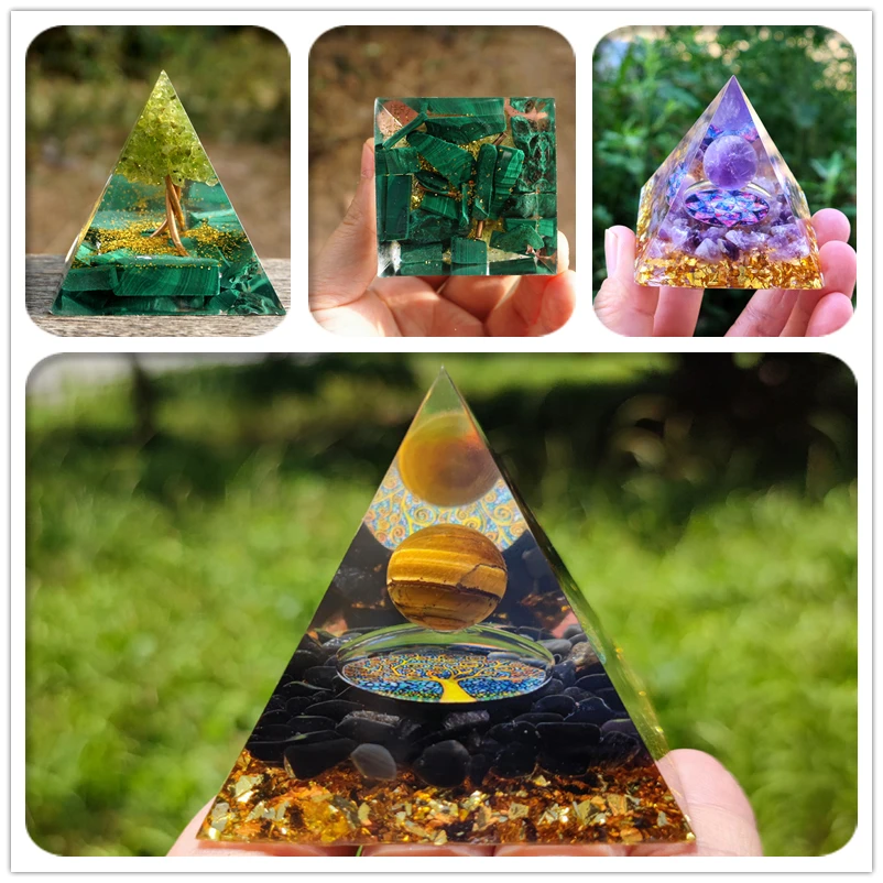 1 шт., пирамида, аметист, перидот, исцеляющий кристалл, энергетический генератор, органит, фотоэлементы, инструмент для медитации, йоги