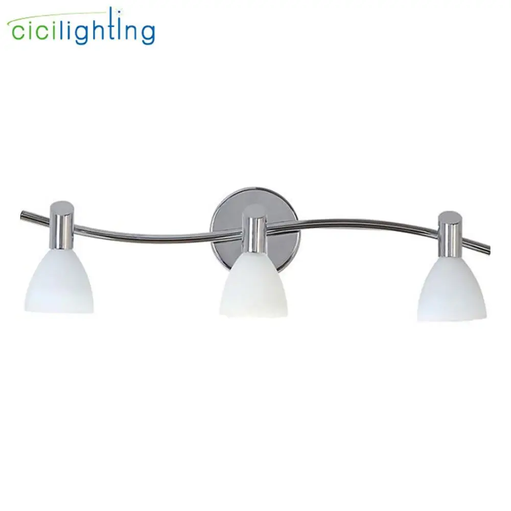 Современный GU10 настенный светильник с белым Стекло оттенок 2 для ванной