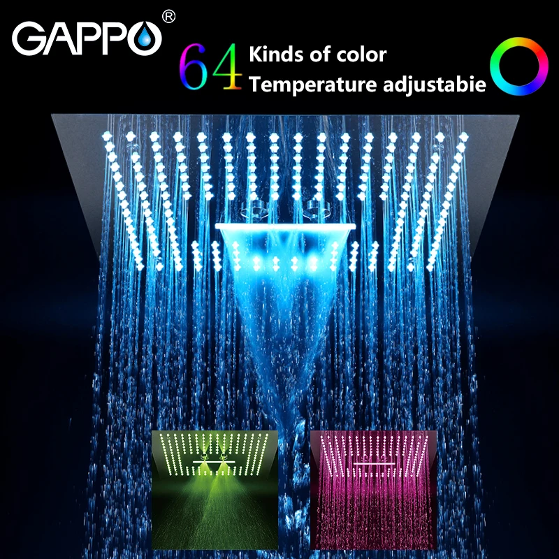 

GAPPO Shower faucets Rainfall shower heads waterfall bathroom faucet mixer LED Light faucet 3 fauction shower faucets