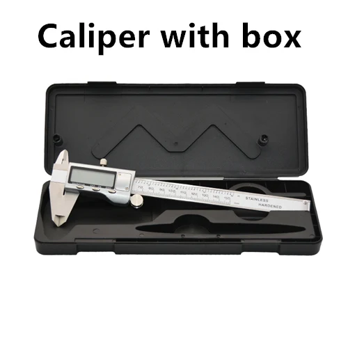 Caliper with box Металл 150 мм Нержавеющая сталь электронный цифровой штангенциркуль с нониусом, микрометр измерительный прибор микрометр 6 дюймов Электронный штангенциркуль - Цвет: Caliper with box