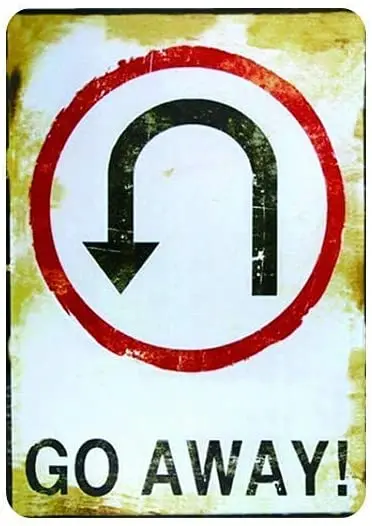 

Warning Sign Go Away Tin Sign Metal Wall Sign Farm Home Shopping Mall Club Club House Wall Decoration Retro Metal Sign 12*8 Inch