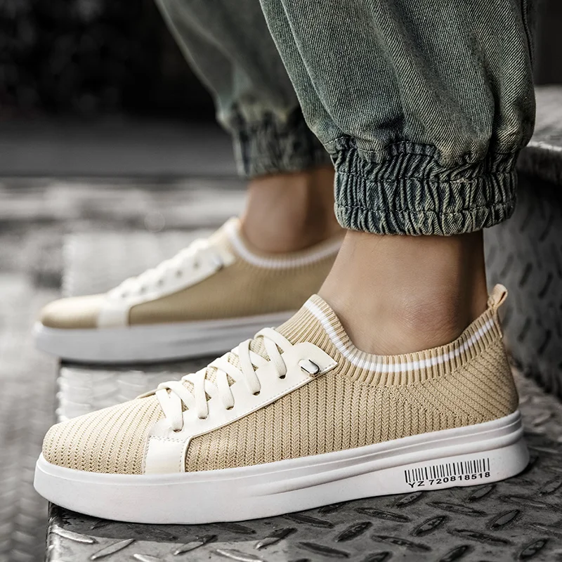 

Кроссовки мужские из сетчатого материала, дышащие, Вулканизированная подошва, Нескользящие, повседневная обувь для тенниса, летние