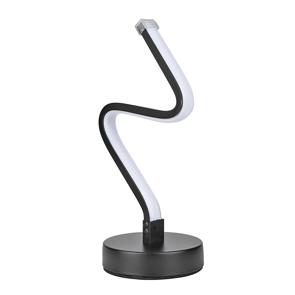 

Modern Minimalist Spiral Lamp Curved Acrylic Table Lamp Bedroom Desktop Night Light Restaurant Coffee Living Room Decor Lighting