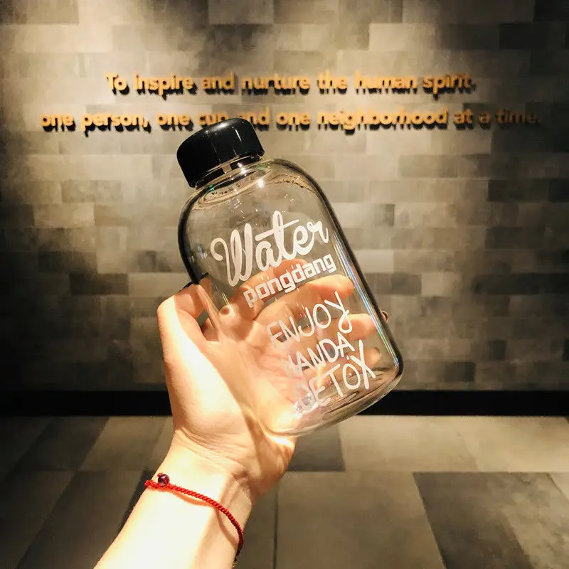 Стеклянная бутылка для воды стеклянная чашка фруктов цветов чая мужская и