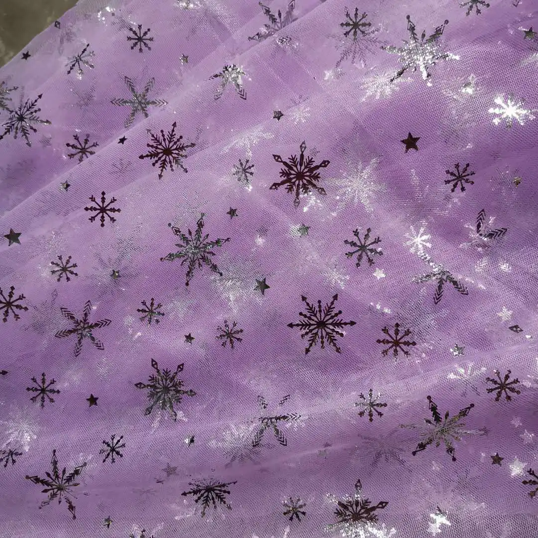 Purple silver snow 5 ярдов/партия) 150 см, Звездный тюль, блестящие конфетти, тюль, сетчатая ткань, юбка-пачка, помпон, мягкий сквин, тюль, сделай сам, украшение для свадьбы, дня рождения - Цвет: Purple silver snow