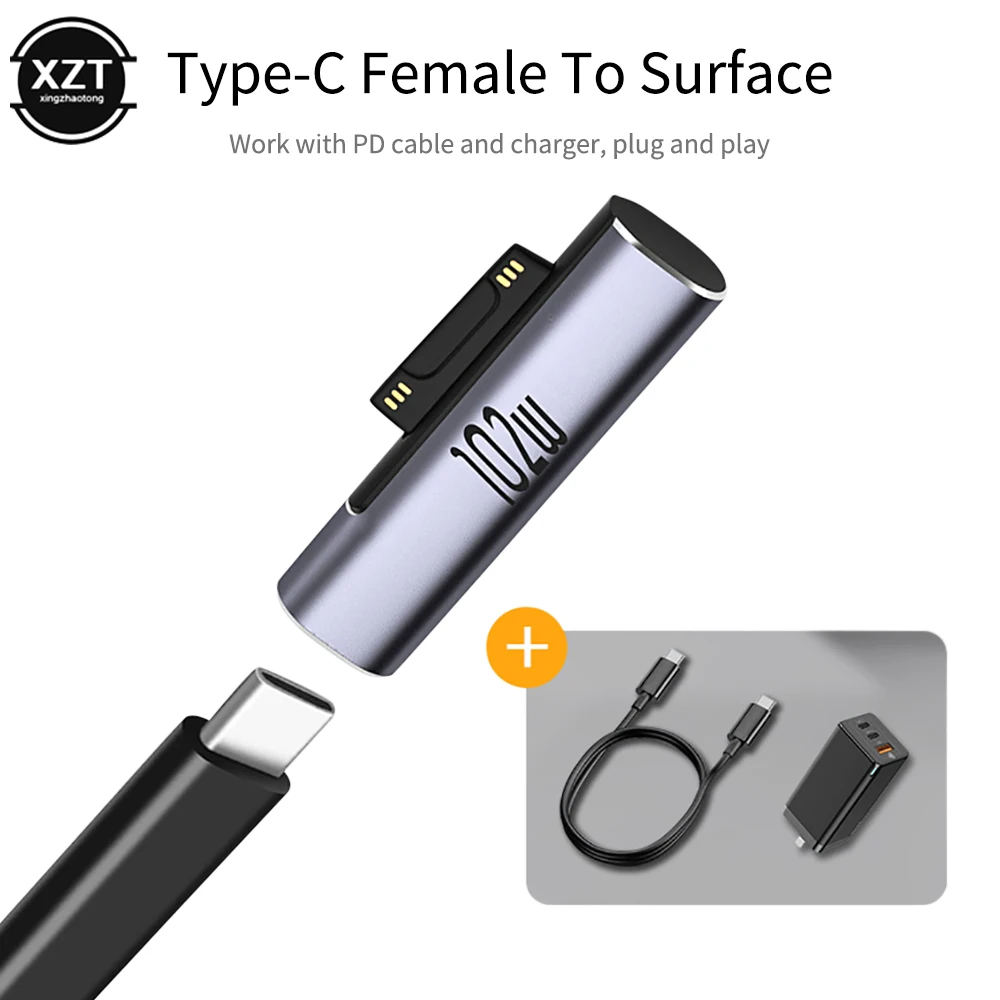 Переходник USB Type C PD для Microsoft Surface Pro 8 7 6 5 4 3 102 Вт |