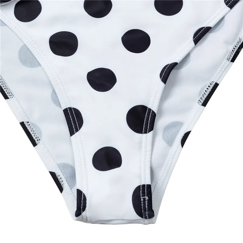 

Summer Ladies Split Swimwear Set Adults Women Fashion Wave Point Printed High Waist Bow Decoration Sexy Backless Bikini Swimsuit